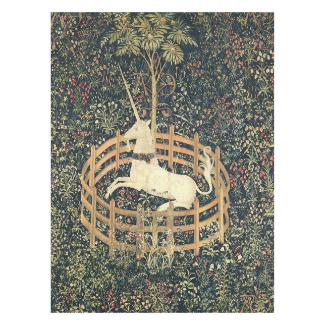 Medieval The Unicorn in Captivity Tablecloth (Front)