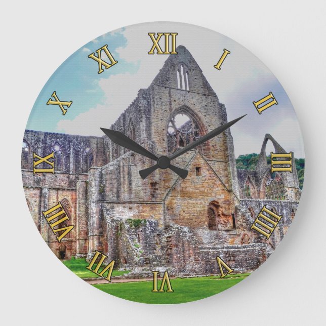 Medieval Tintern Abbey Monastery, Wales, UK Large Clock (Front)