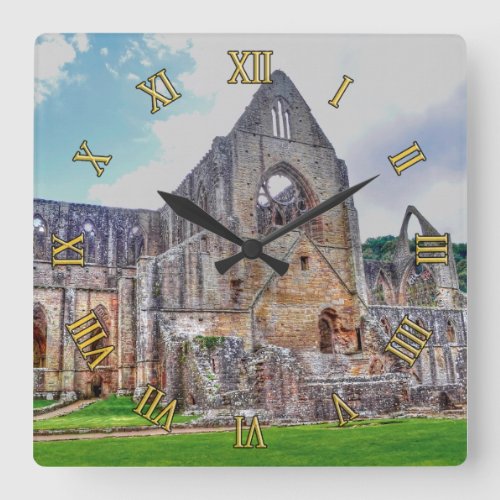 Medieval Tintern Abbey Monastery Wales UK Square Wall Clock