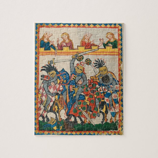 Medieval Tournament, 14th Century Jigsaw Puzzle (Vertical)