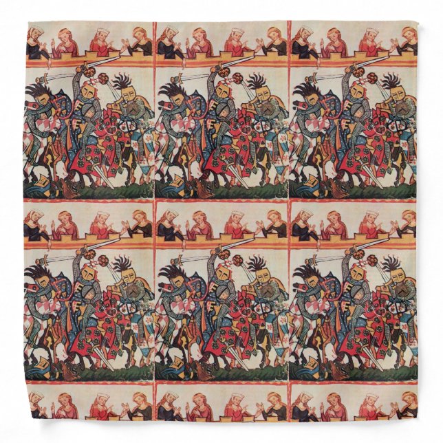MEDIEVAL TOURNAMENT, FIGHTING KNIGHTS AND DAMSELS BANDANA (Front)