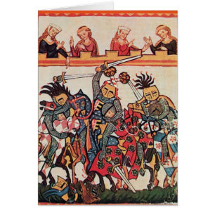 MEDIEVAL TOURNAMENT, FIGHTING KNIGHTS AND DAMSELS CARDS