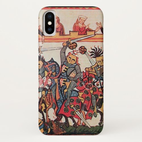 MEDIEVAL TOURNAMENT FIGHTING KNIGHTS AND DAMSELS iPhone X CASE