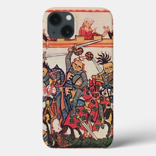 MEDIEVAL TOURNAMENT FIGHTING KNIGHTS AND DAMSELS iPhone 13 CASE