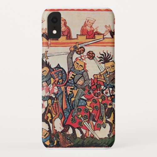 MEDIEVAL TOURNAMENT FIGHTING KNIGHTS AND DAMSELS iPhone XR CASE