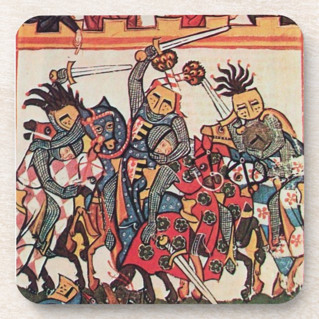 MEDIEVAL TOURNAMENT, FIGHTING KNIGHTS AND DAMSELS COASTER (Front)