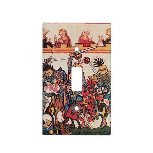 MEDIEVAL TOURNAMENT FIGHTING KNIGHTS AND DAMSELS LIGHT SWITCH COVER