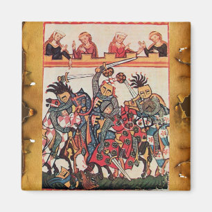 MEDIEVAL TOURNAMENT, FIGHTING KNIGHTS AND DAMSELS MAGNET