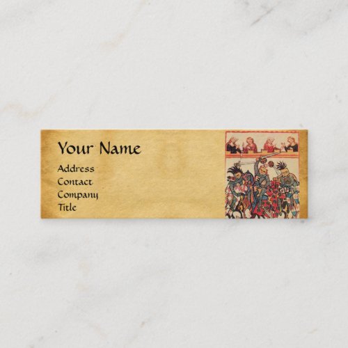 MEDIEVAL TOURNAMENT FIGHTING KNIGHTS AND DAMSELS MINI BUSINESS CARD