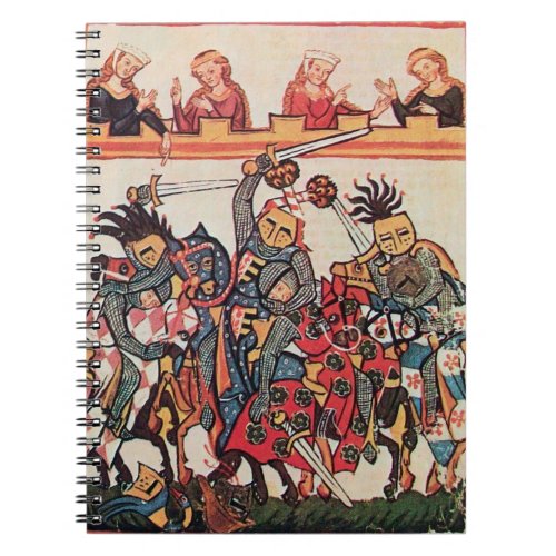 MEDIEVAL TOURNAMENT FIGHTING KNIGHTS AND DAMSELS NOTEBOOK