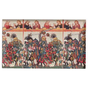 MEDIEVAL TOURNAMENT, FIGHTING KNIGHTS AND DAMSELS TABLE CARD HOLDER