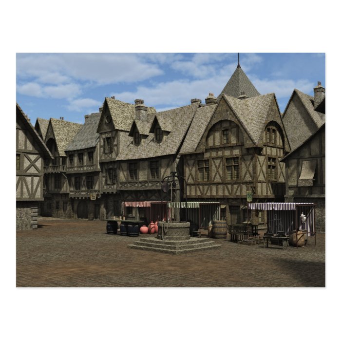 Medieval Town Square Postcards