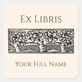 Medieval Trees Ex Libris Bookplate, Book Labels