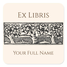 Medieval Trees Ex Libris Bookplate, Editable