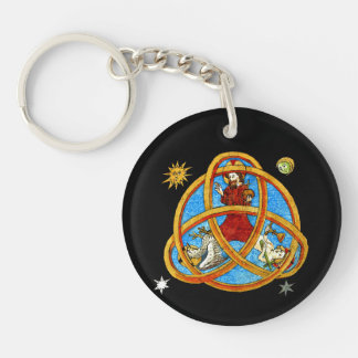 Medieval Trinity God, Jesus & Holy Spirit Keychain
