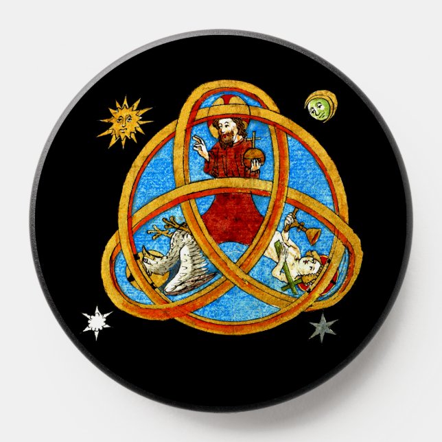 Medieval Trinity God, Jesus & Holy Spirit PopSocket (Popsocket)