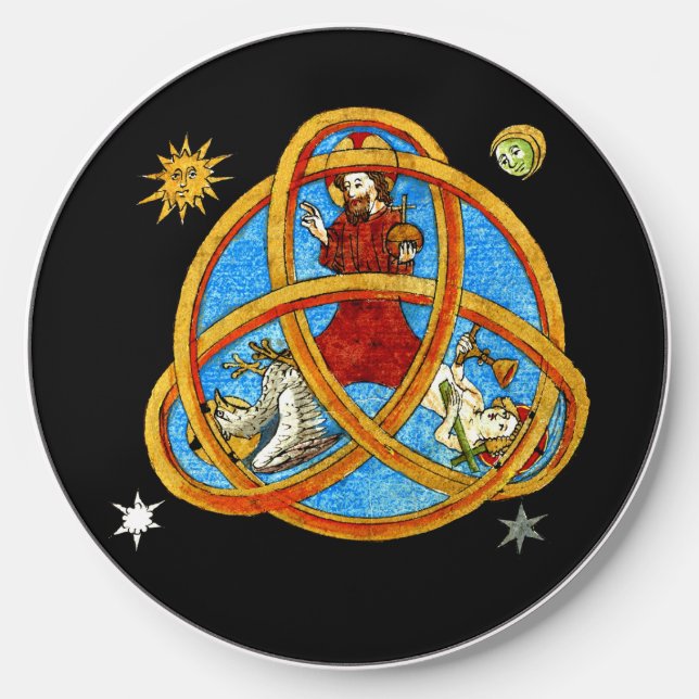 Medieval Trinity God, Jesus & Holy Spirit Wireless Charger (Front)