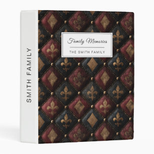 Medieval Tufted Fleur-de-Lis Harlequin Pattern (1) Mini Binder