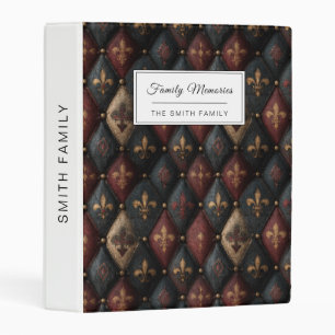 Medieval Tufted Fleur-de-Lis Harlequin Pattern (2) Mini Binder