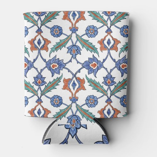 Medieval Turkish Tiles Floral Ornament Can Cooler