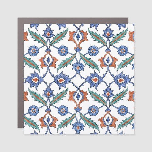 Medieval Turkish Tiles Floral Ornament Car Magnet