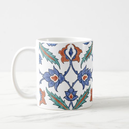 Medieval Turkish Tiles Floral Ornament Coffee Mug
