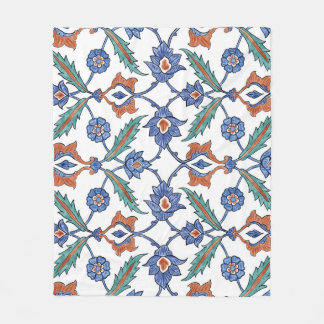 Medieval Turkish Tiles: Floral Ornament. Fleece Blanket