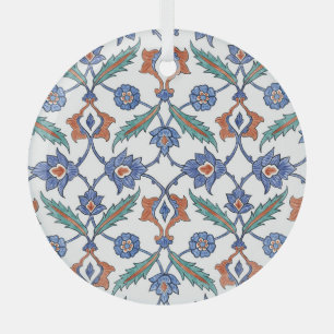 Medieval Turkish Tiles: Floral Ornament. Glass Ornament