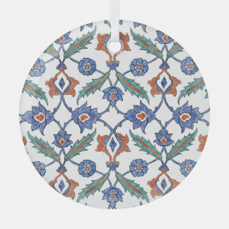 Medieval Turkish Tiles: Floral Ornament. Glass Ornament
