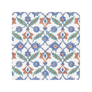 Medieval Turkish Tiles: Floral Ornament. Metal Print
