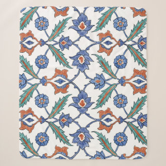 Medieval Turkish Tiles: Floral Ornament. Sherpa Blanket