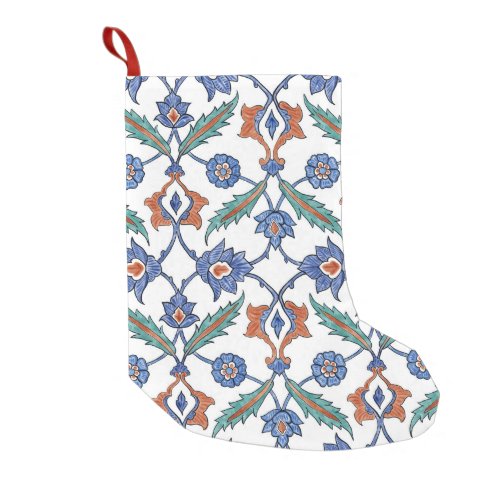 Medieval Turkish Tiles Floral Ornament Small Christmas Stocking