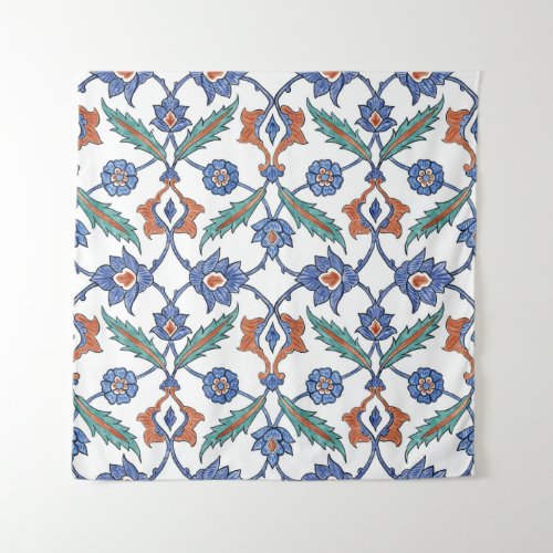 Medieval Turkish Tiles Floral Ornament Tapestry