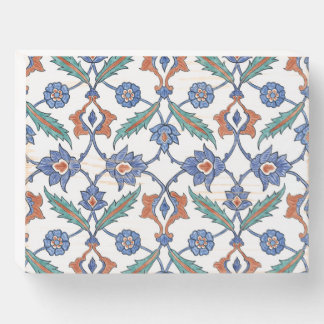Medieval Turkish Tiles: Floral Ornament. Wooden Box Sign