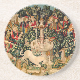 Medieval Unicorn Tapestries Print: Met Cloisters Coaster