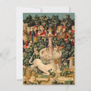 Medieval Unicorn Tapestries Print: Met Cloisters Invitation