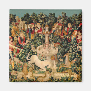 Medieval Unicorn Tapestries Print: Met Cloisters Magnet
