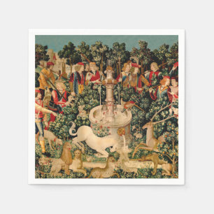 Medieval Unicorn Tapestries Print: Met Cloisters Napkins
