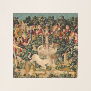 Medieval Unicorn Tapestries Print: Met Cloisters Scarf
