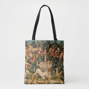 Medieval Unicorn Tapestries Print: Met Cloisters Tote Bag