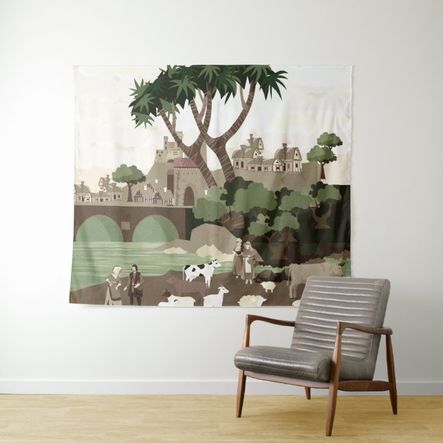 Medieval villag tapestry (In Situ (Horizontal))