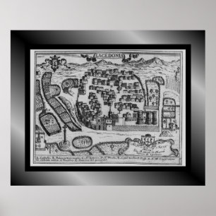 Medieval Village Map ~ Lacedonia ~ Italy~ Poste Poster