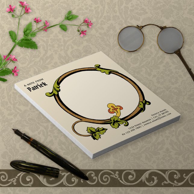 Medieval vines acanthus home/work CC1109 Editable Notepad (Creator Uploaded)