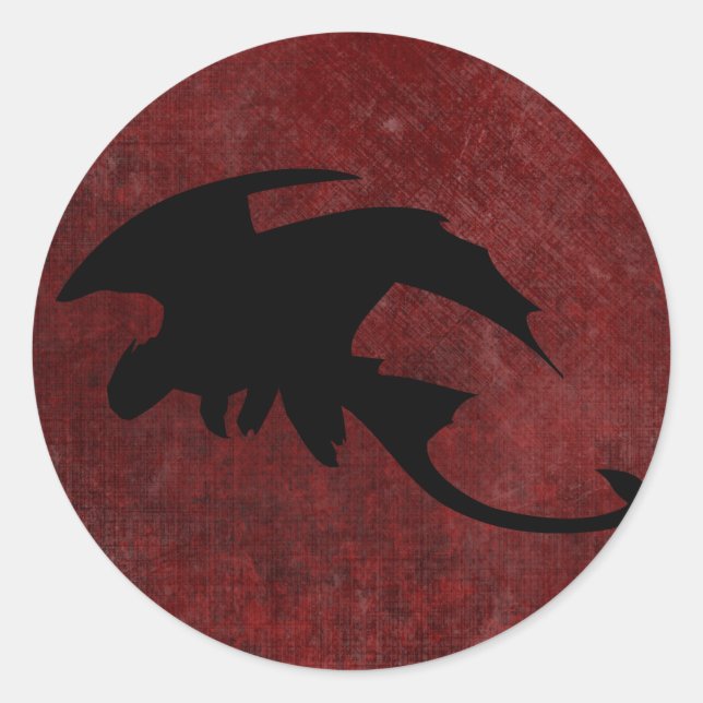 Medieval Vintage Fantasy Dragon Classic Round Sticker (Front)