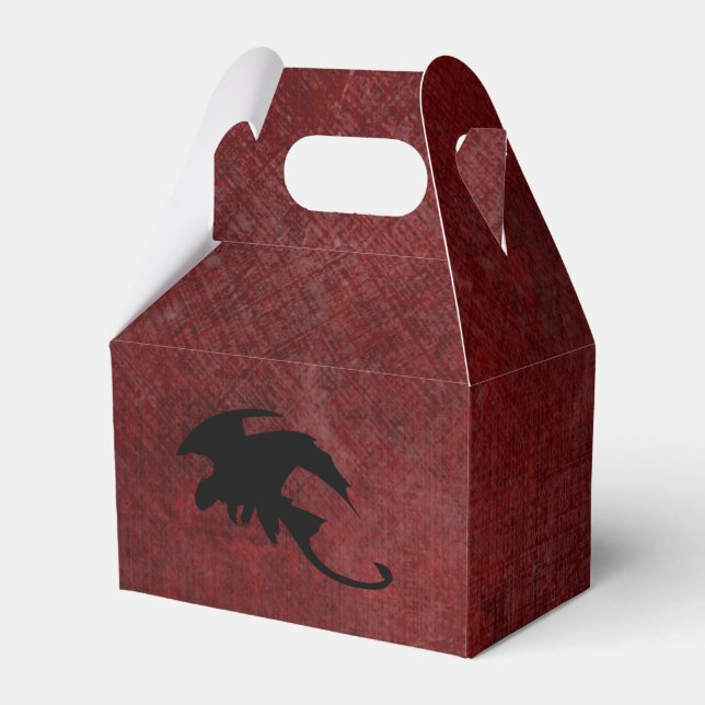 Medieval Vintage Fantasy Dragon Favor Boxes (Front Side)