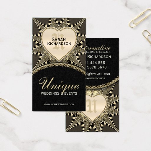 Medieval Vintage Gold Unique Wedding Business Card