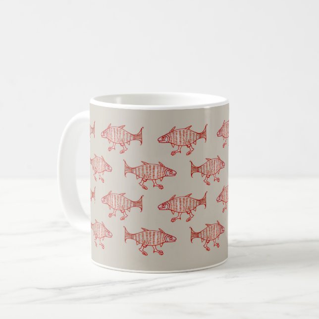 Medieval Walking Fish Coffee Mug (Front Left)
