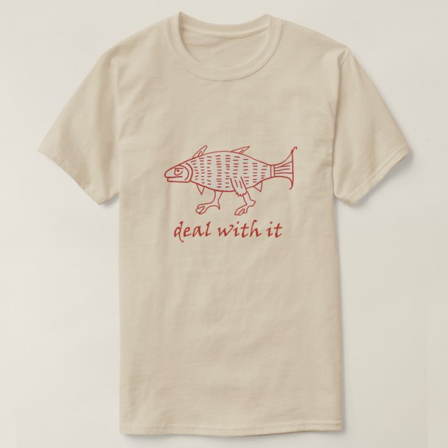 Medieval Walking Fish T-Shirt (Design Front)