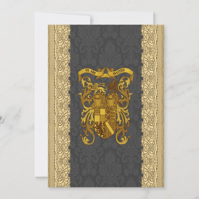 Medieval Wallpaper Wedding Invitations (Front)