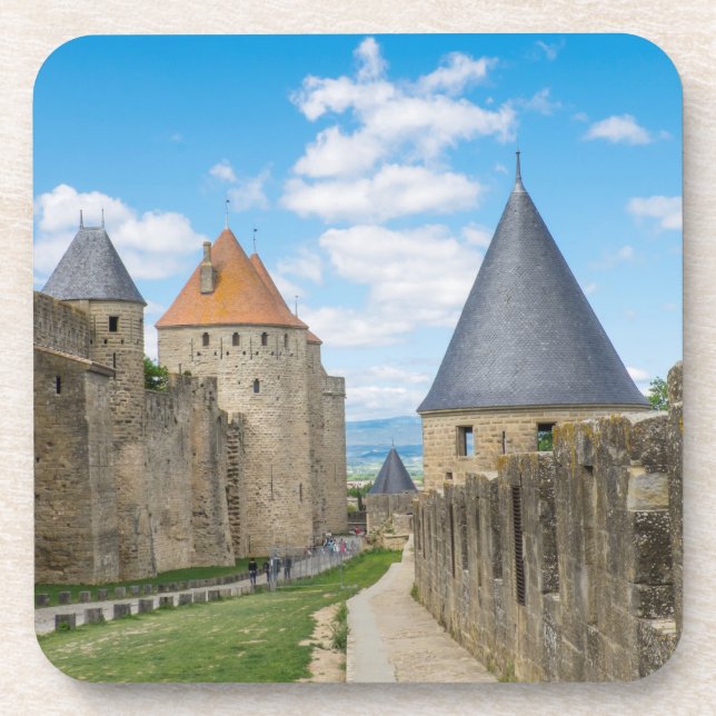 Medieval Walls of Carcassonne Beverage Coaster (Front)